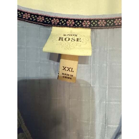 Knox Rose Blue Embroidered V-Neck Dress XXL - Picture 3 of 6